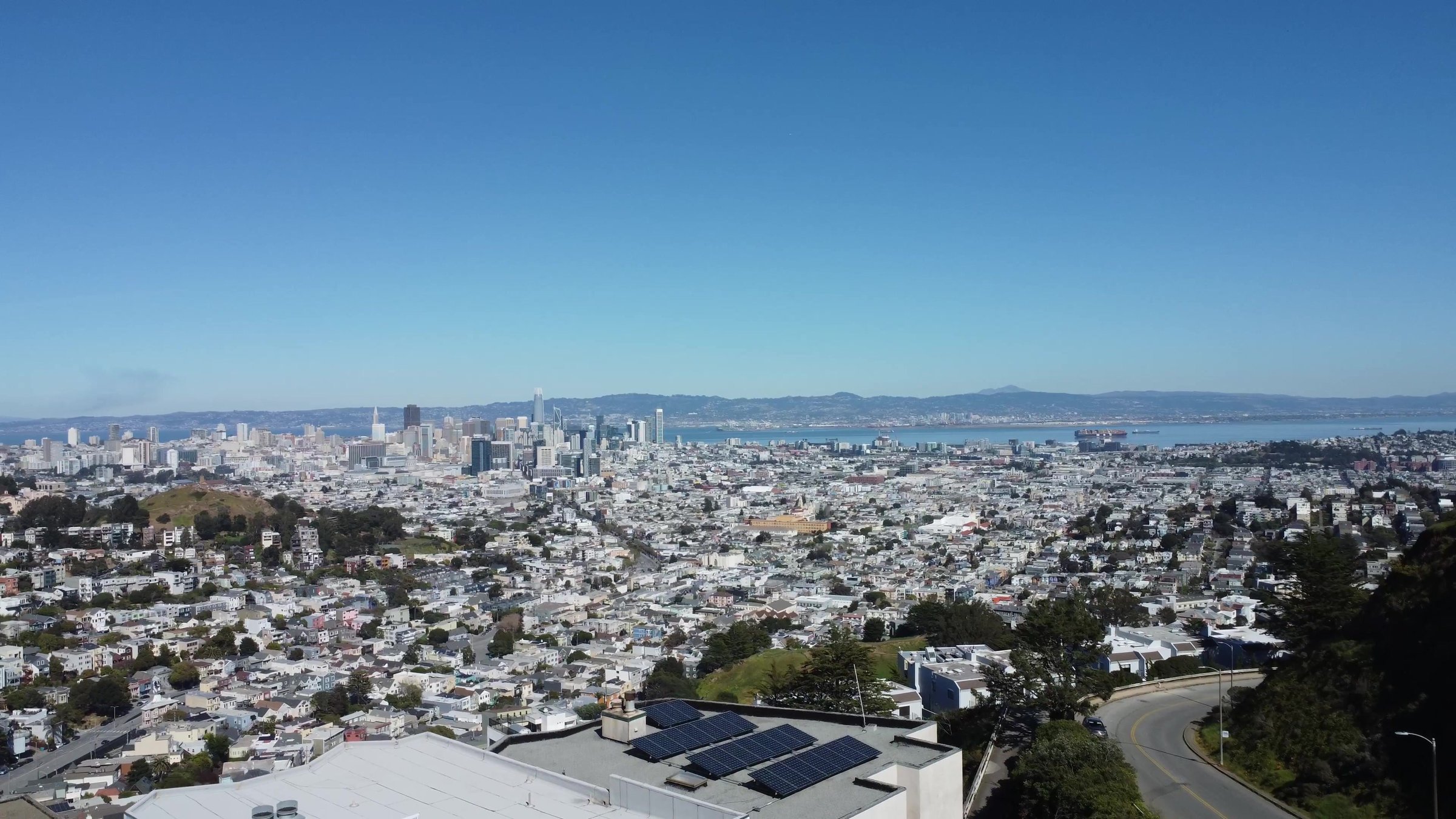 San Francisco and the bay from the hills