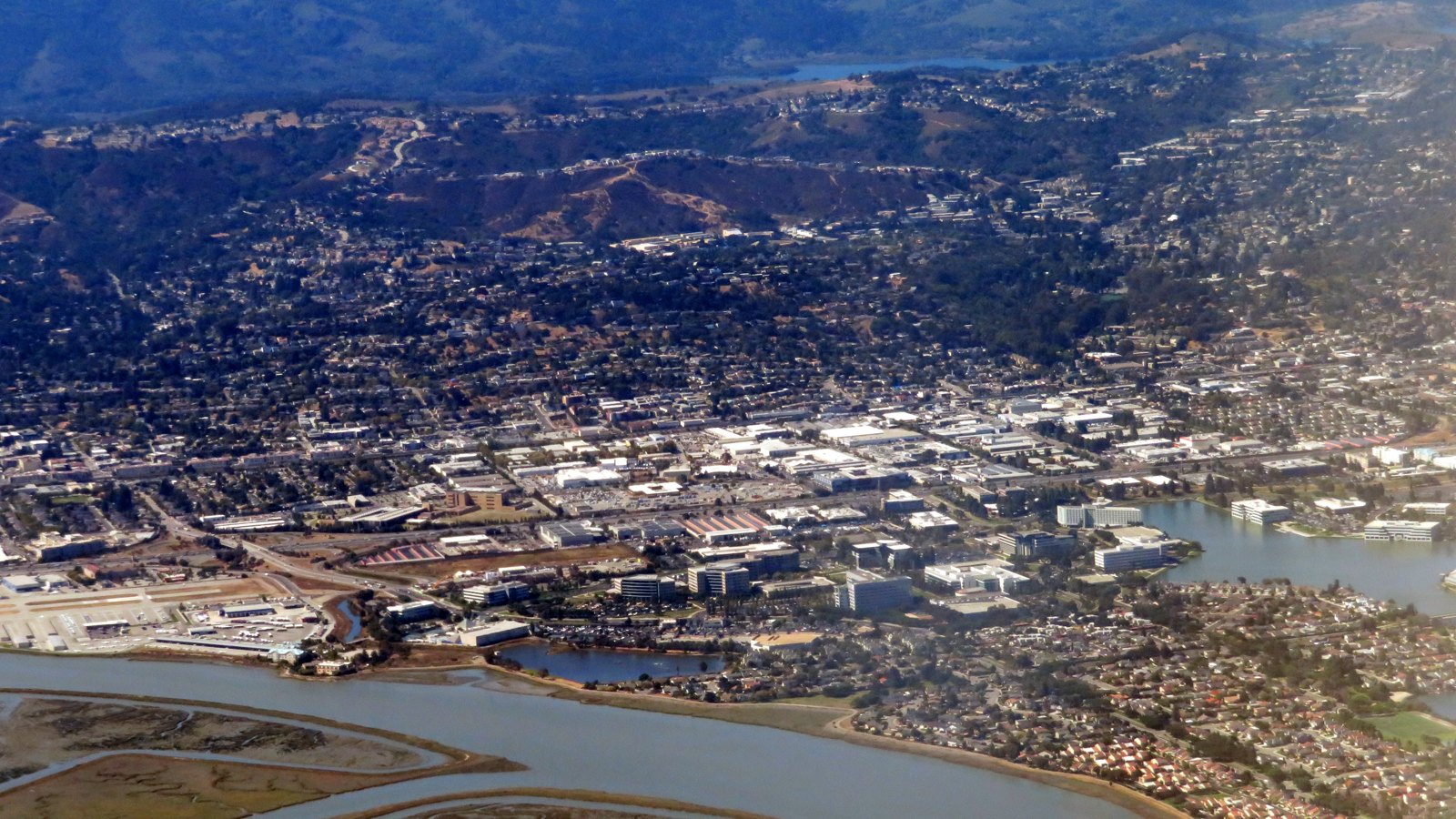 Belmont from the east, the hills rising behind the town