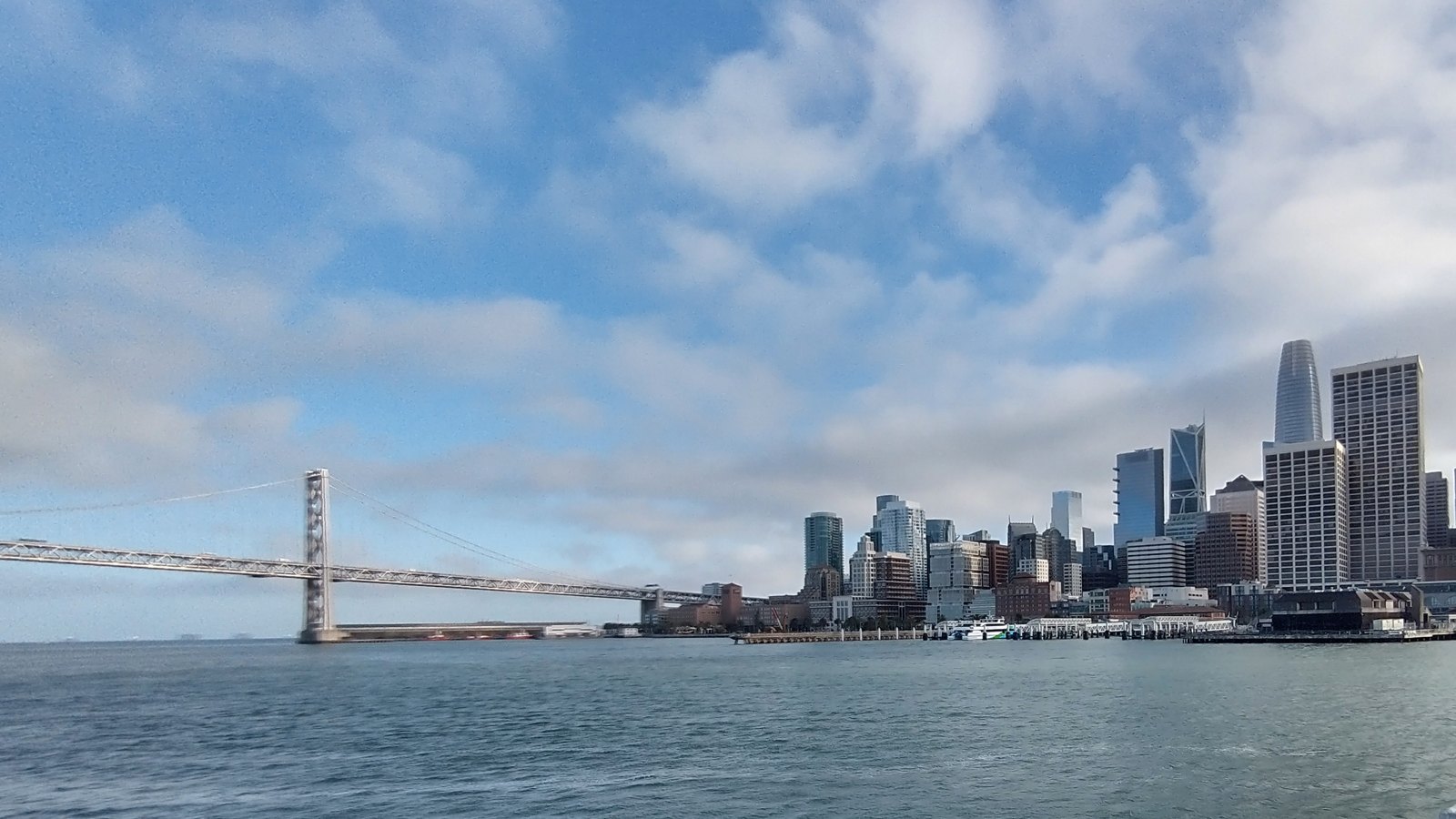 The San Francisco skyline south of Market, from the bay